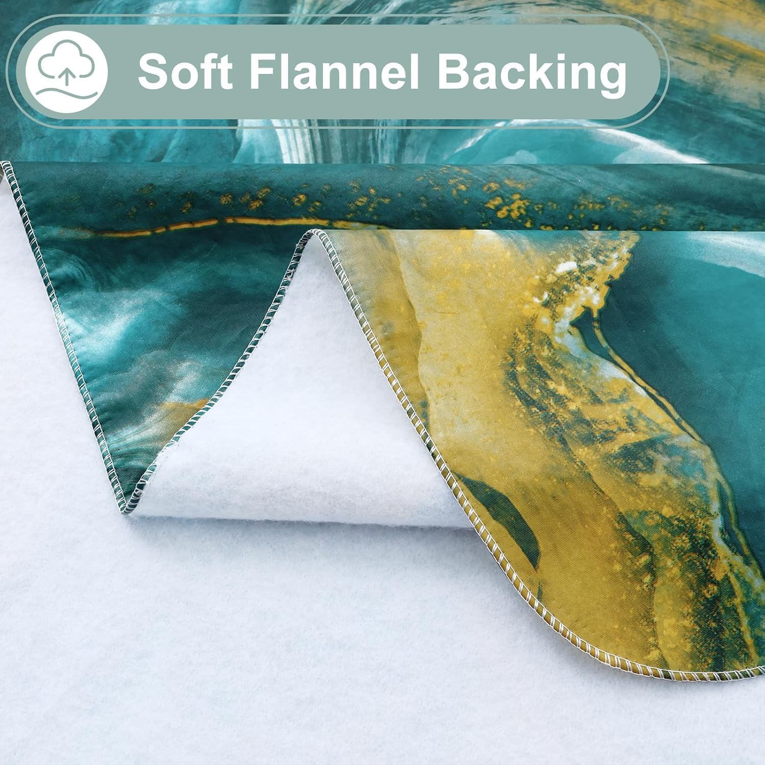 Detalle de misaya Rectangle Waterproof Vinyl Table Cloth (Ripples), Wipeable Oilcloth with Flannel Backing, 52" x 70