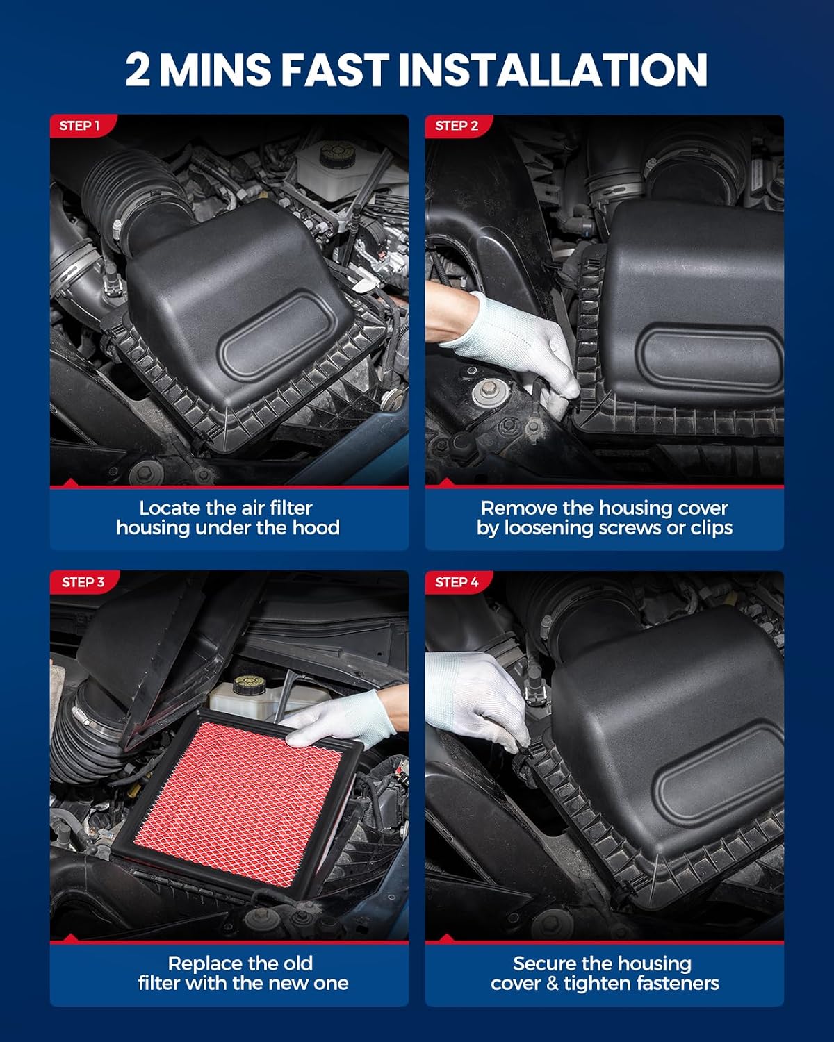 Thumbnail 5 de KAX Premium Engine Air Filter (GAF027 / CA8755A) Replacement for Select Chevy/GMC/Cadillac/Vehicles