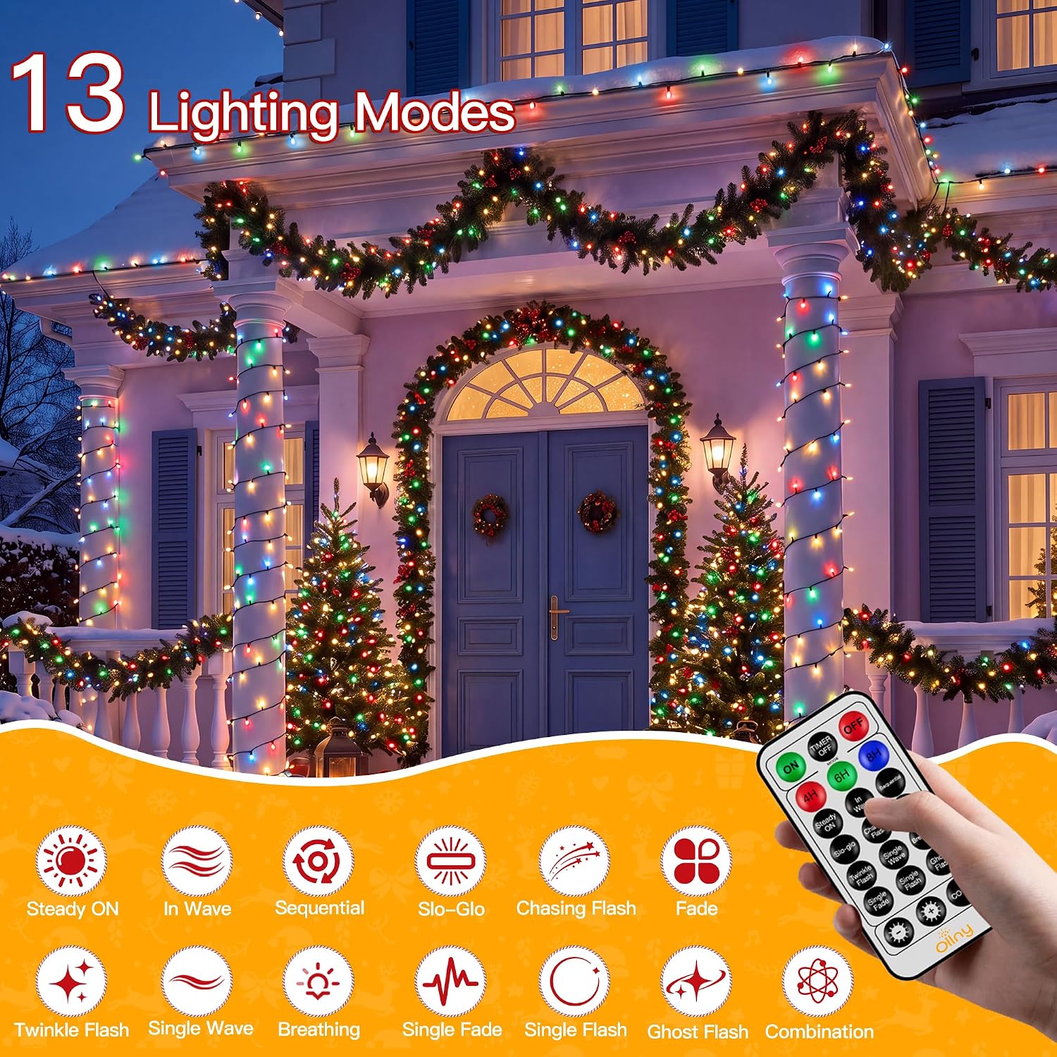 Thumbnail 2 de Ollny NYA1000C Christmas String Lights, 1,000 LEDs, 328 ft, Multicolour