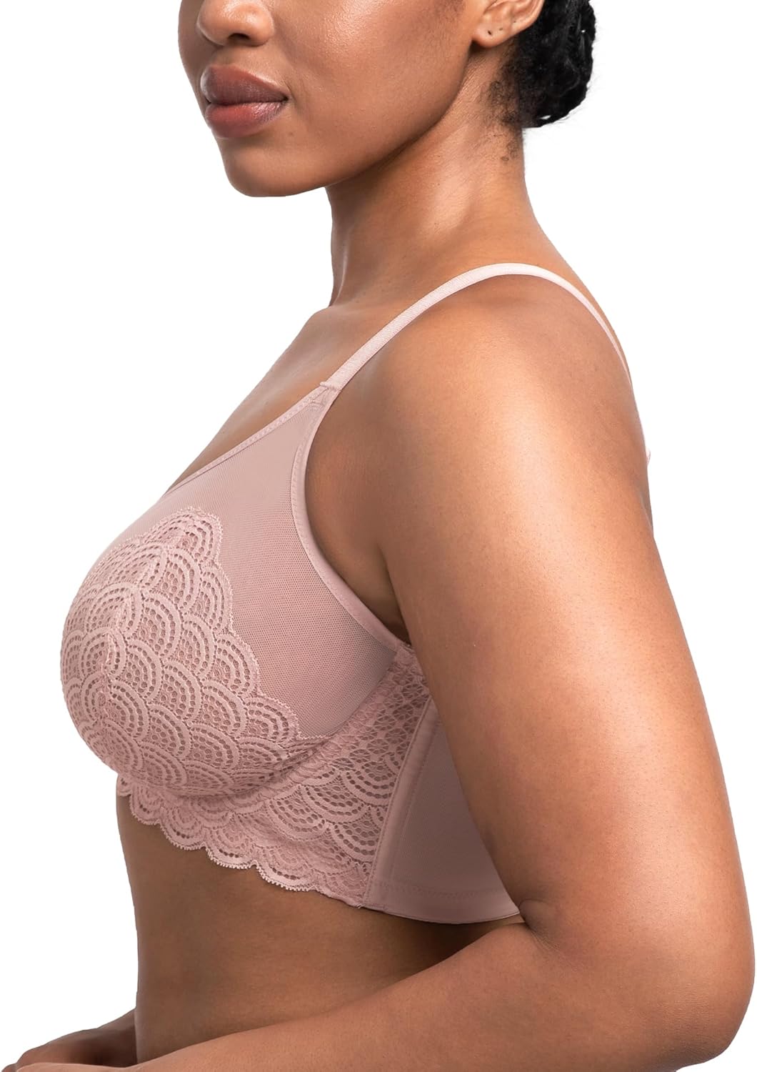 Thumbnail 2 de HSIA Minimizer Bras for Women Large Bust Full Coverage Lace Plus Size Bra - Mermaid Scales