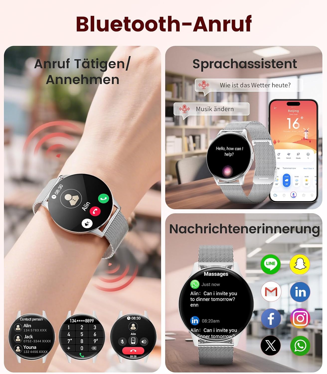 Thumbnail 2 de Montre Connectée Femme 2025 avec appels