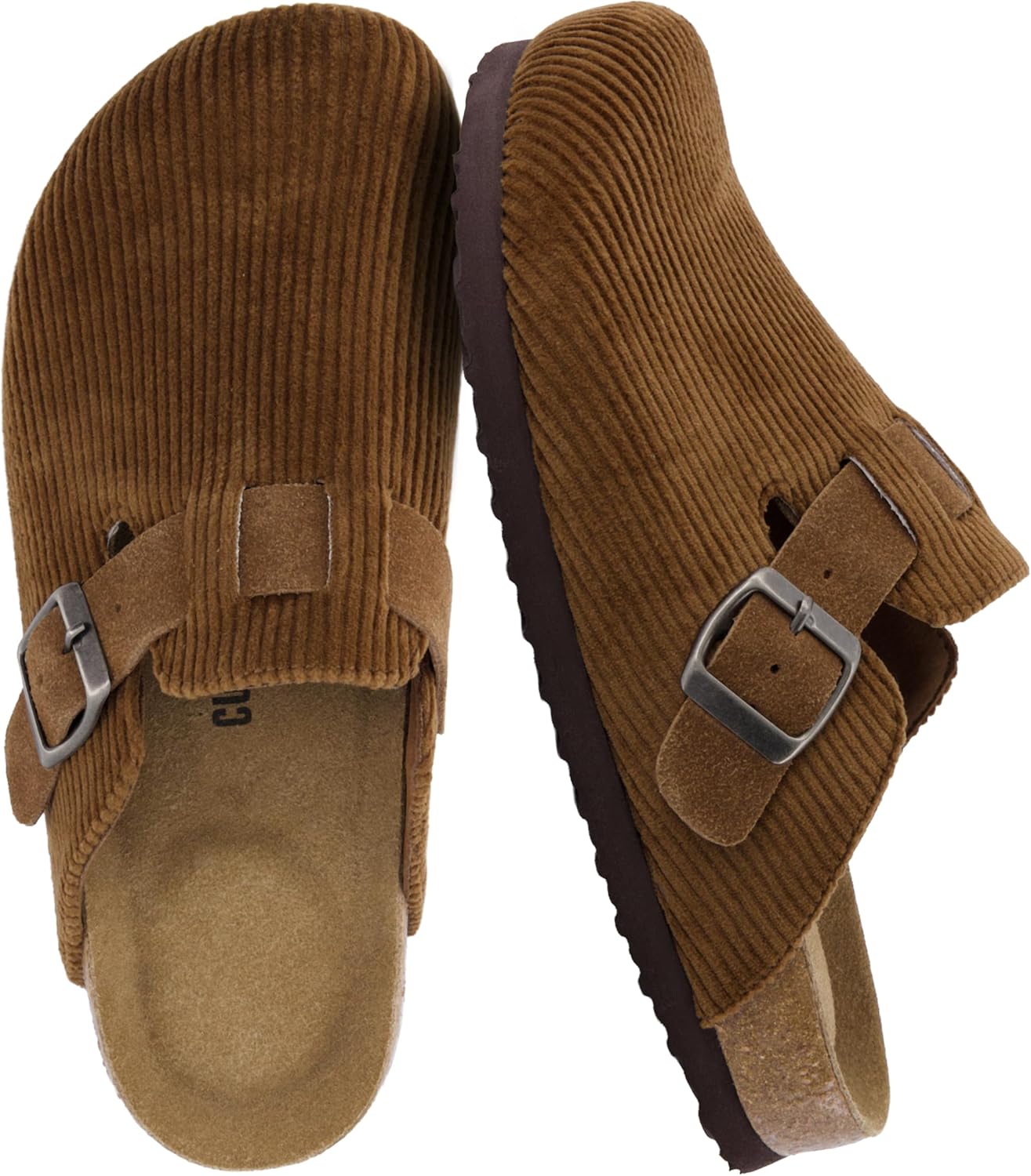 Detalle de CUSHIONAIRE Hana vegan suede clogs with cork footbed 👡