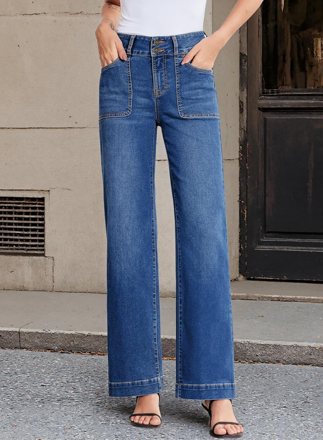 Detalle 2 de Sidefeel Wide Leg High Waist Jeans 1️⃣0️⃣