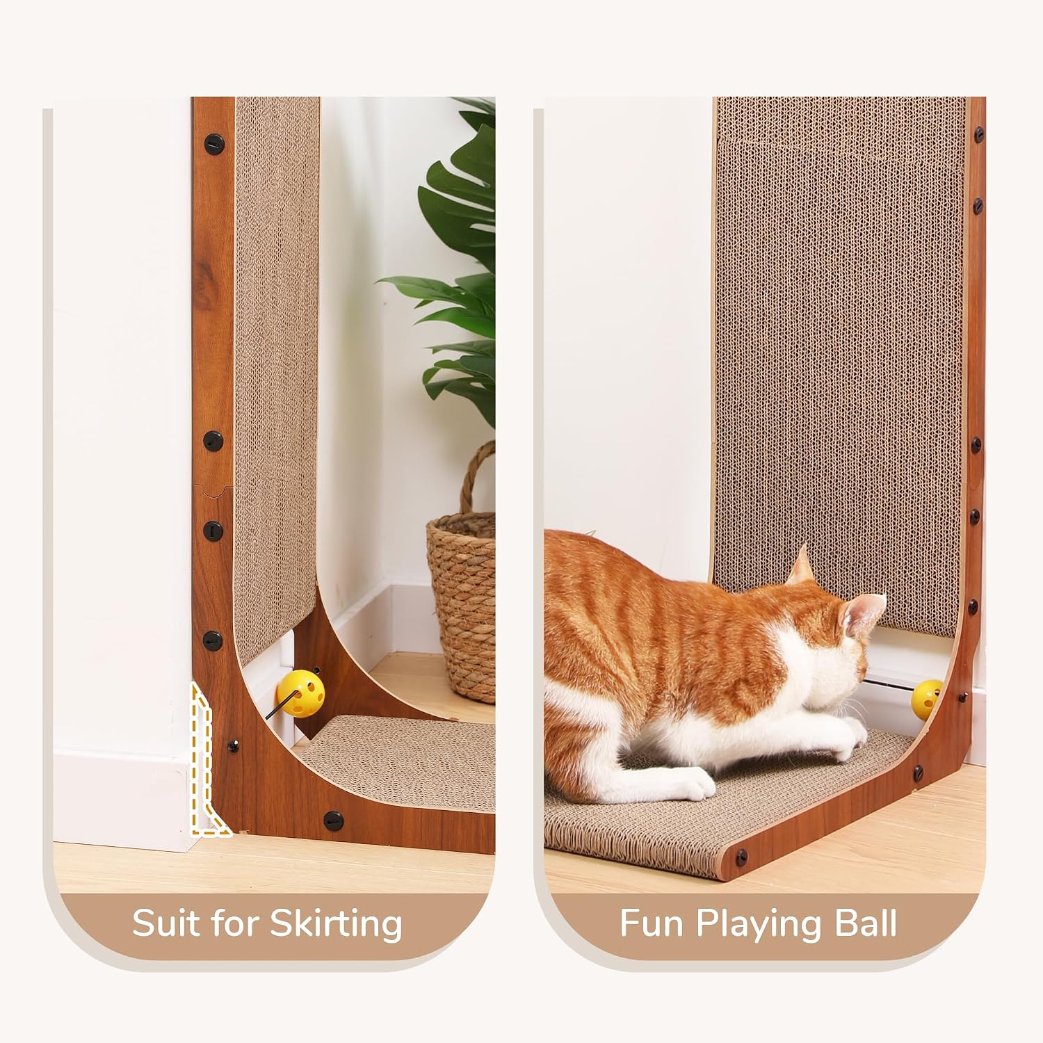 Detalle 2 de FUKUMARU Cat Scratcher 68 cm Cardboard Scratching Pad 🐱
