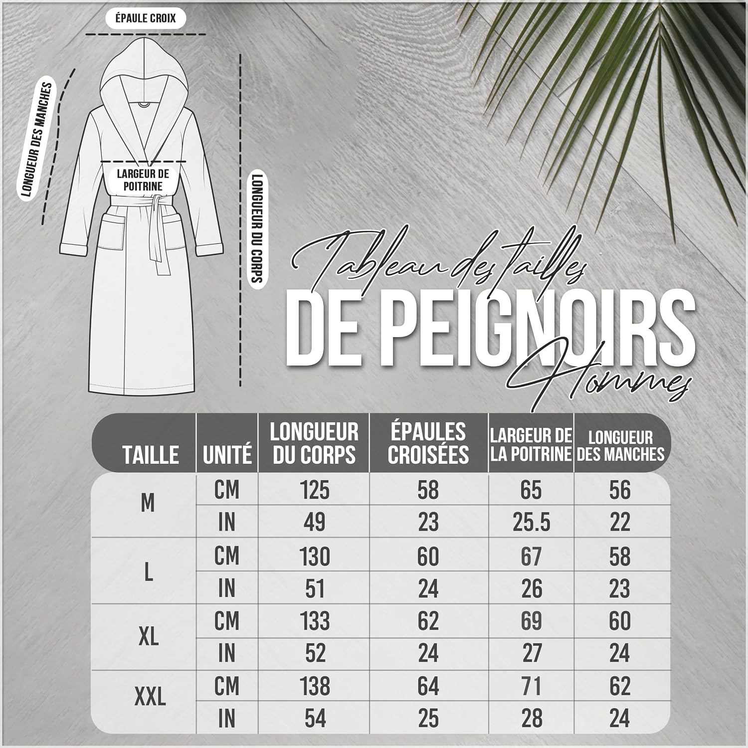 Detalle 2 de NY Threads Robe de chambre à capuche pour hommes