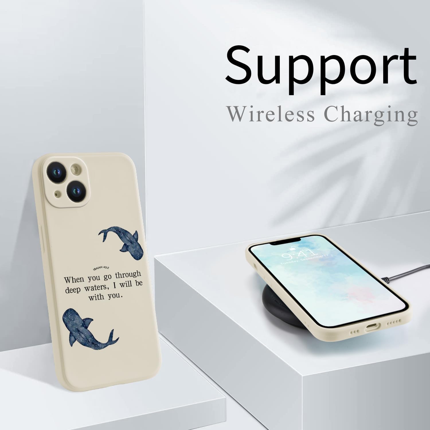 Detalle 2 de Wihytec Ocean Whale Shark Isaiah Case for iPhone 15 Pro, Matte Cover