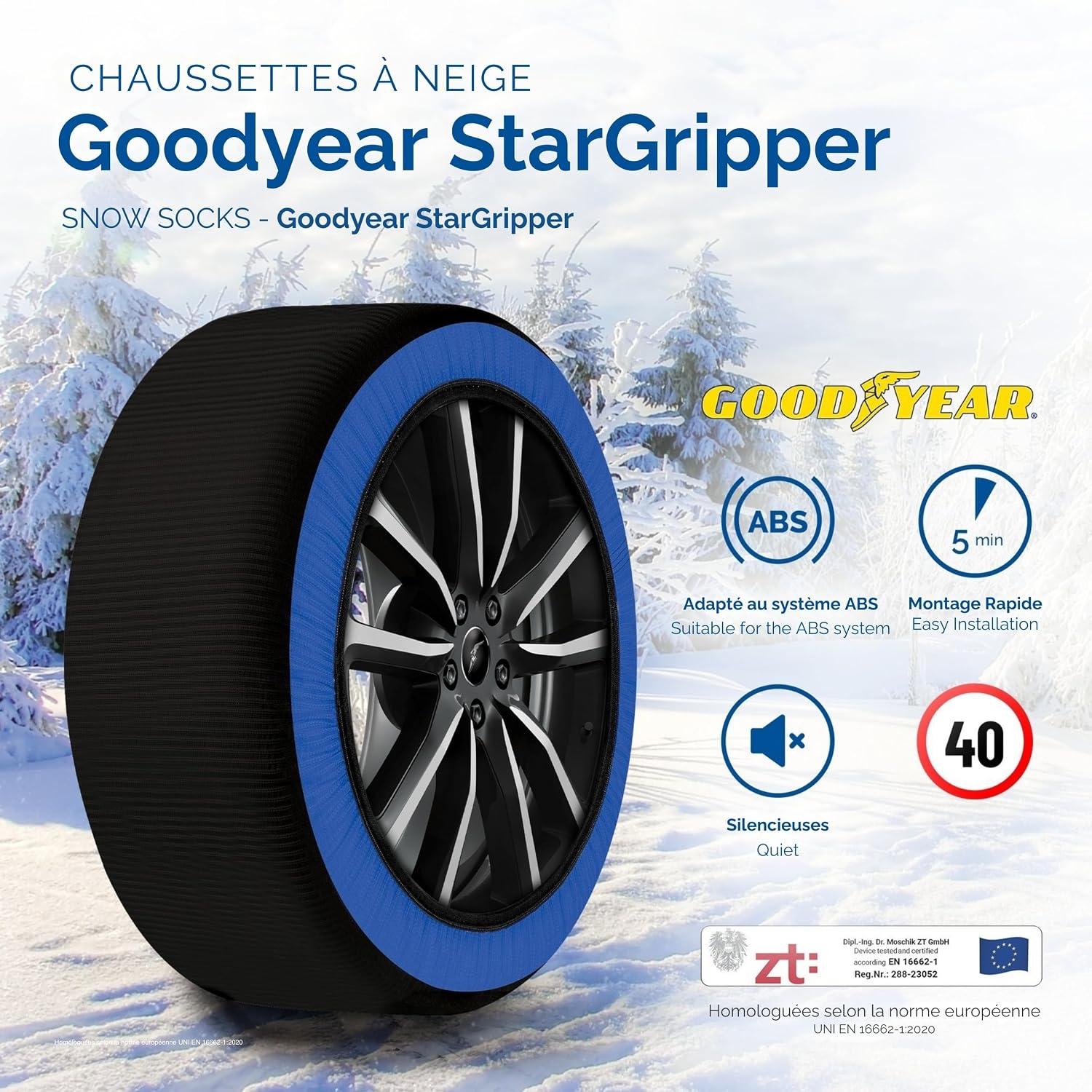 Thumbnail 4 de Chaussettes de neige GoodYear Star Gripper XL – traction sûre pour voiture