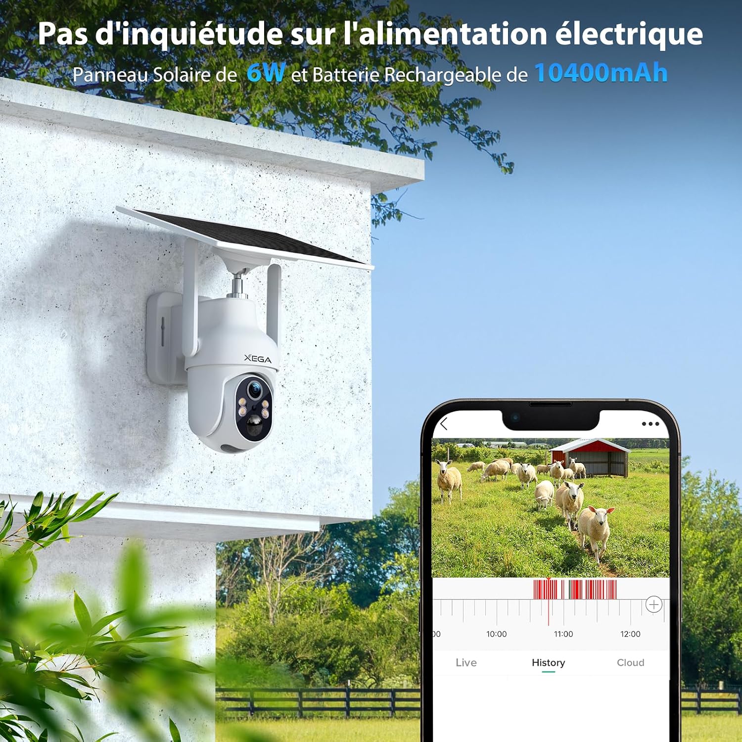 Thumbnail 4 de Xega 4G Camera Exterieur 3MP avec Panneau Solaire