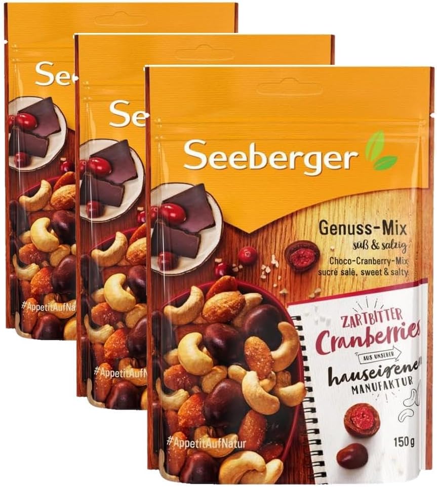 Detalle 1 de Seeberger Mélange chocolat-canneberges, 150 g – Lot de 8