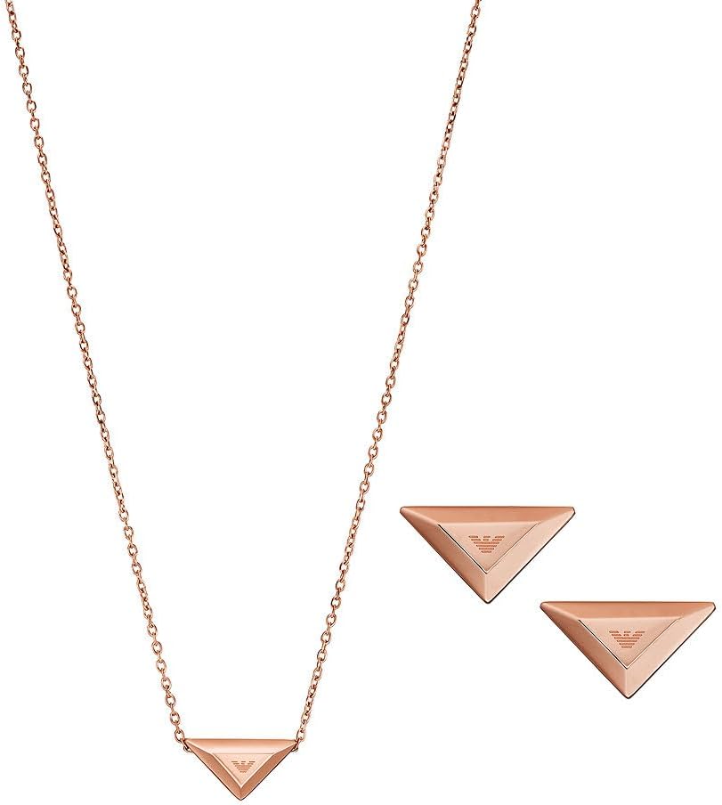 Thumbnail 4 de Emporio Armani collana e orecchini da donna in acciaio o ottone, finitura lucida oro