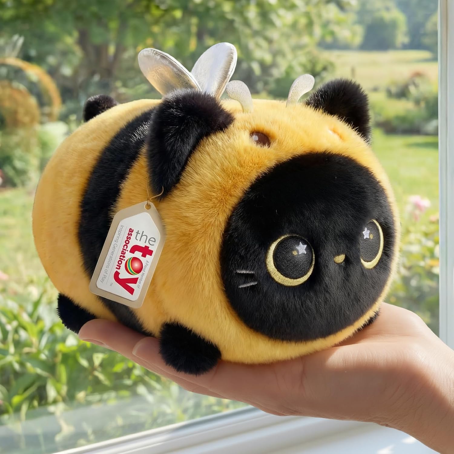 Detalle de Mewaii Cat Bee Plush Pillow 8 Inch