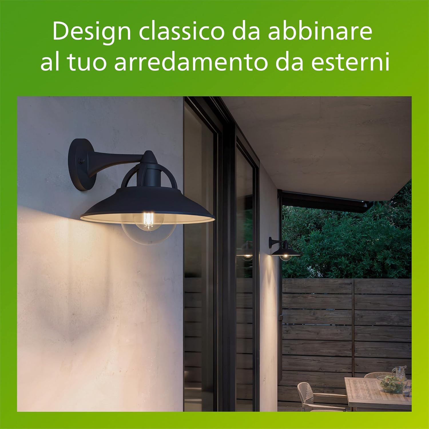 Thumbnail 5 de Philips Cormorant applique LED da esterno IP44 in alluminio nero con attacco E27 (lampadina venduta separatamente)