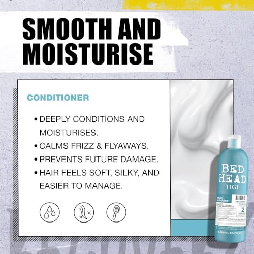 Detalle de Bed Head by TIGI Recovery Shampoo & Conditioner Set, 2x 750ml – A pragmatic rescue for dry, colour-treated hair