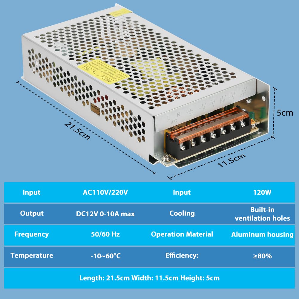Detalle 2 de OFFCUP V9-10A120W-ZLKG-FBA 12V DC Power Supply, 10A, 120W