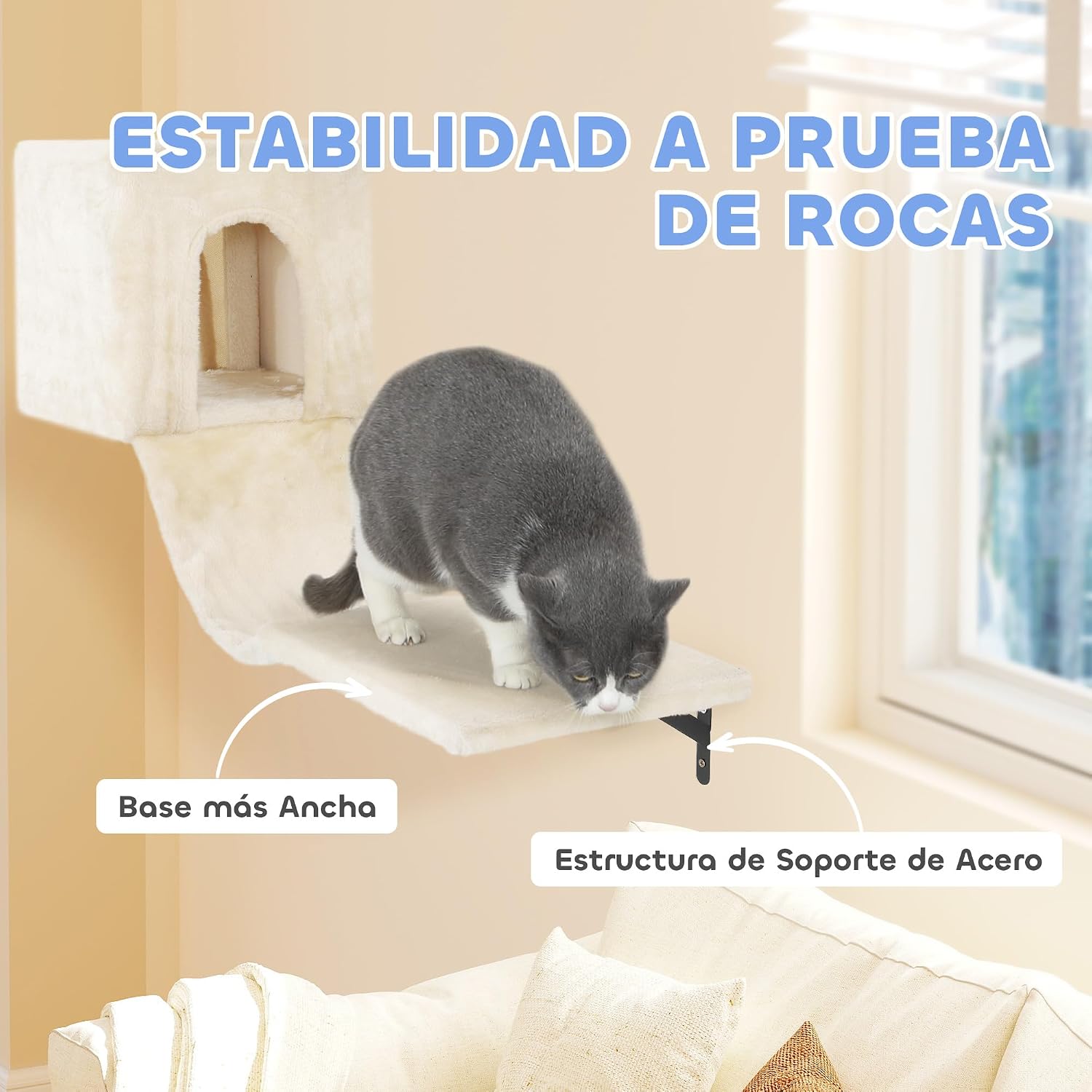 Thumbnail 4 de PawHut Escalada de pared para gatos 6 piezas