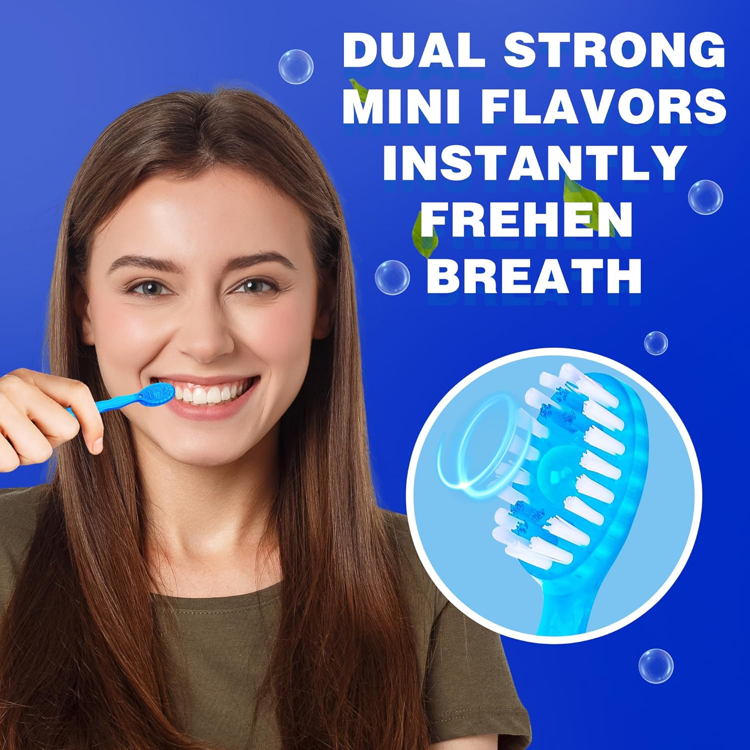 Thumbnail 4 de Malisseladi 5 in 1 Mini Brushes-Disposable Toothbrushes with Toothpaste + Floss + Pick + Tongue Scraper | Travel Size (Mint, 26 pcs)