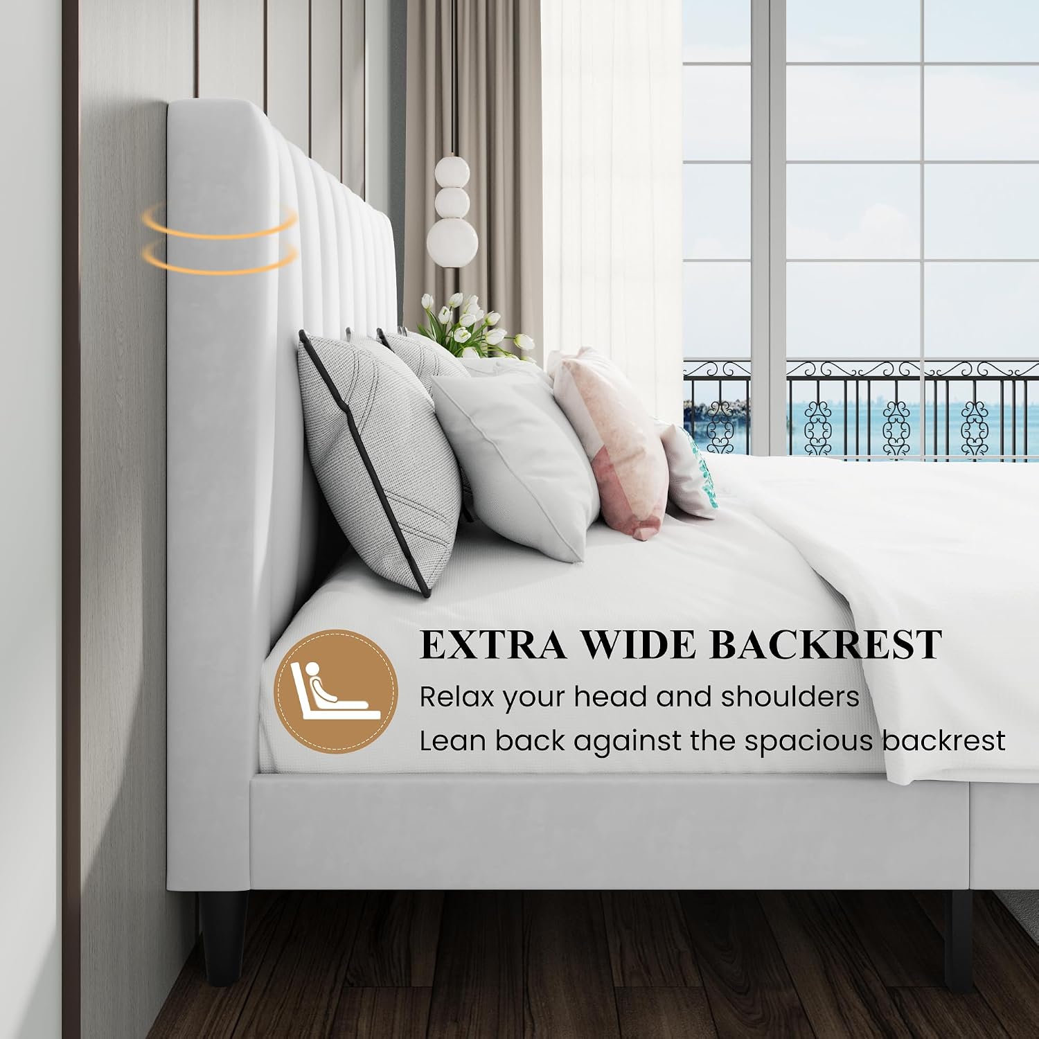 Detalle 1 de SHA CERLIN Full Bed Frame, Velvet