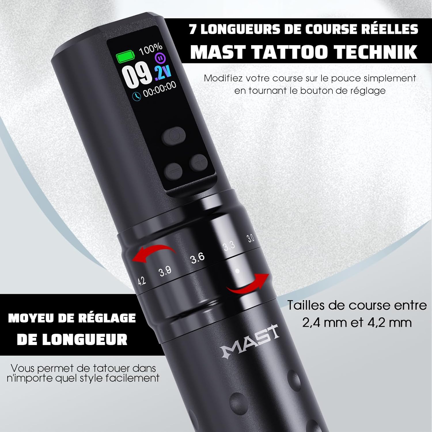 Thumbnail 1 de Mast Fold2 Pro Kit: Machine à Tatouer Sans Fil Rotative Professionnelle