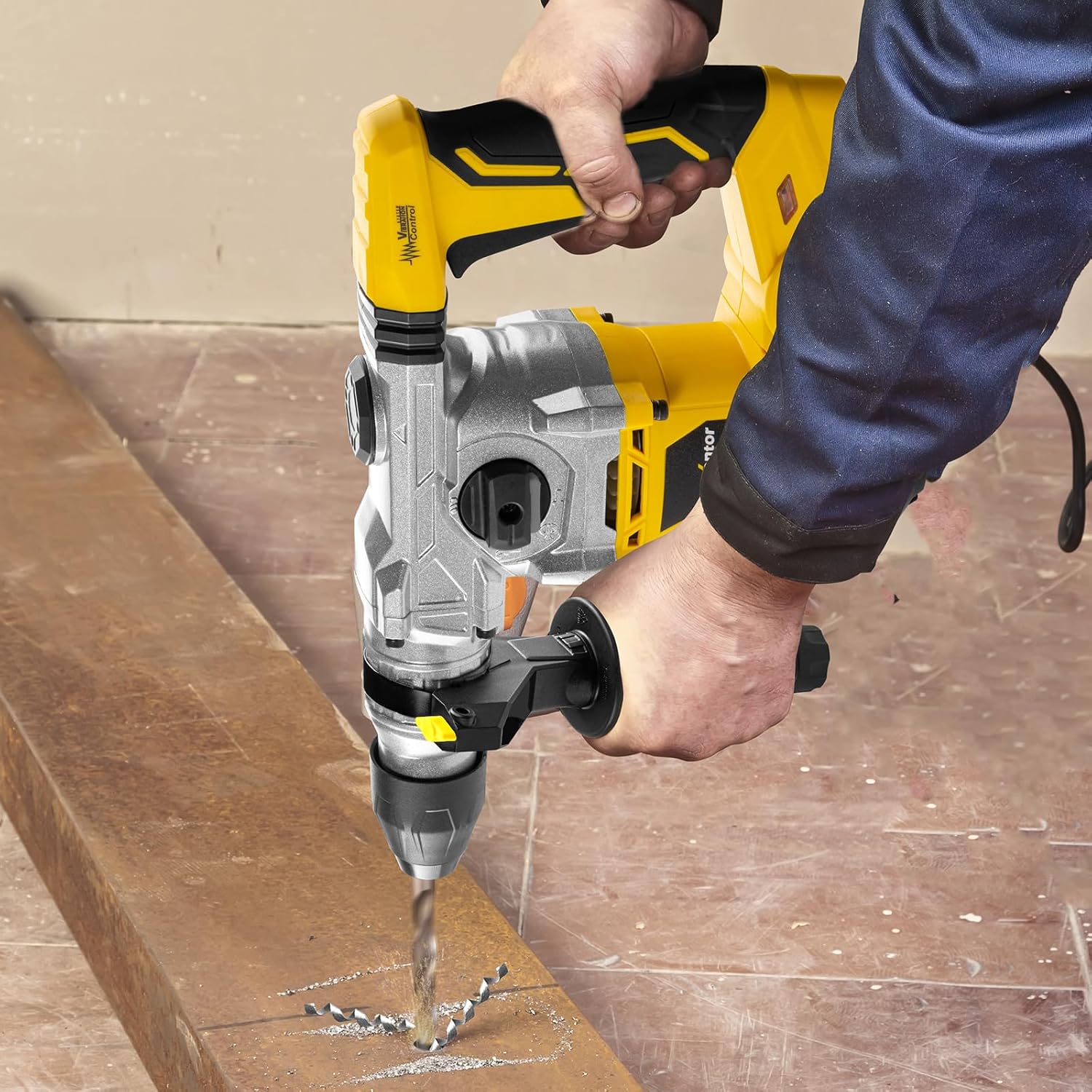 Thumbnail 6 de Enventor 1500W Heavy Duty Rotary Hammer Drill (SDS-Plus) with 360° Auxiliary Handle