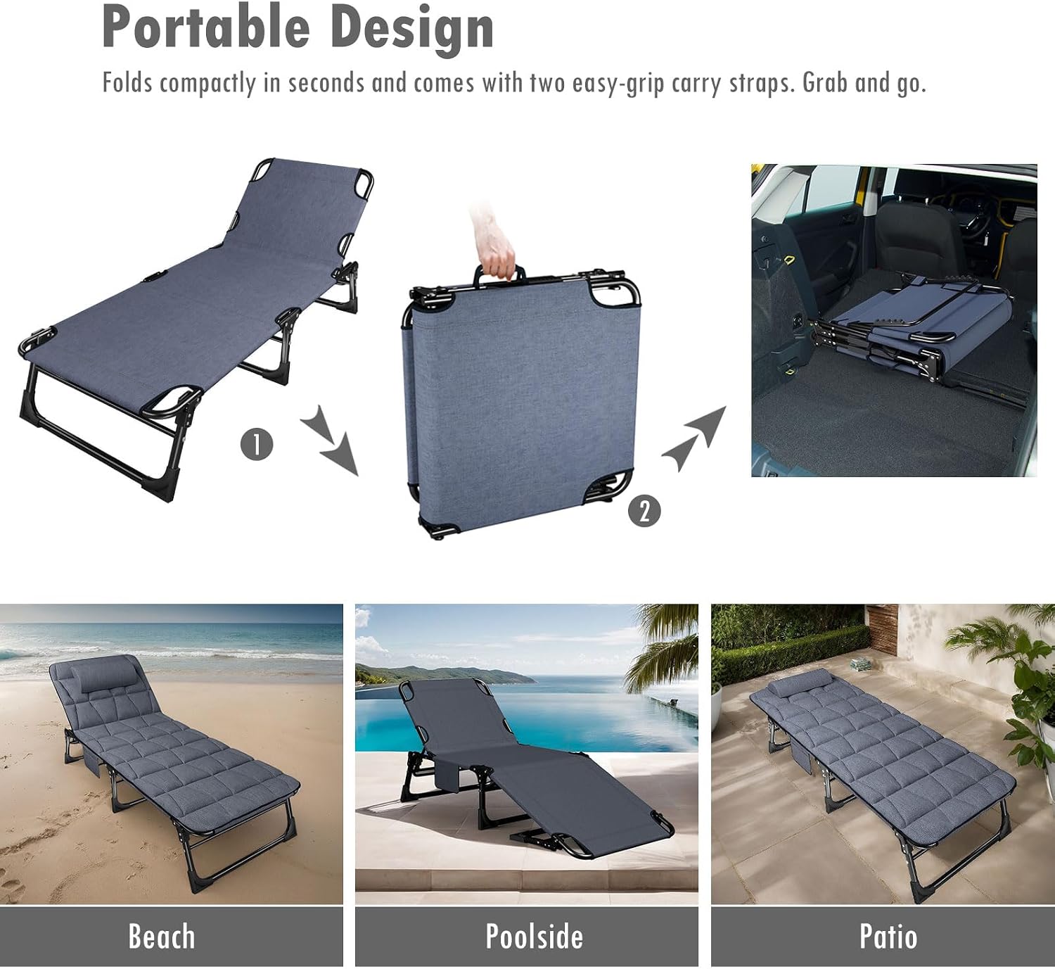 Thumbnail 5 de ATORPOK SHOP Foldable Sun Lounger 200 kg