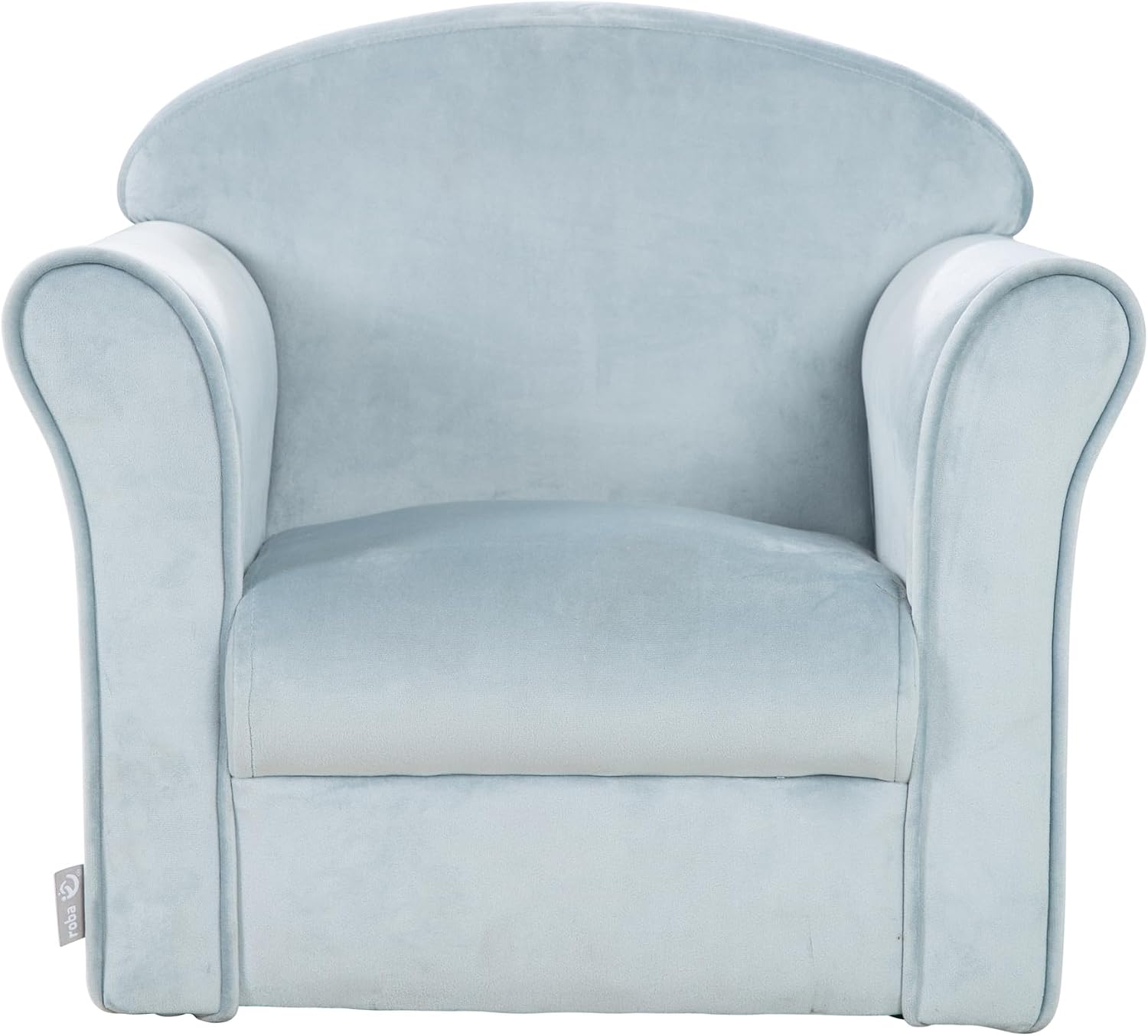 Detalle 2 de roba Lil Sofa barnfåtölj med armstöd i ljusblå sammet, sitthöjd 22 cm