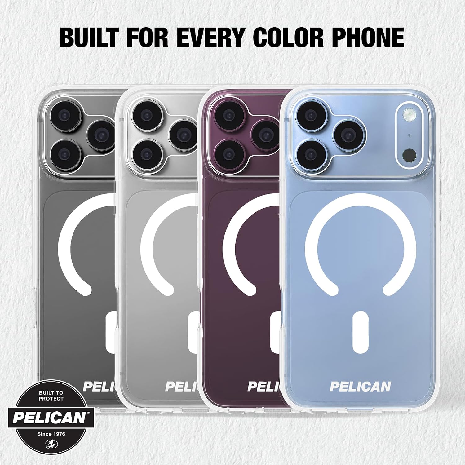 Detalle de Pelican Protector iPhone 18 Pro Max用ケース クリア・MagSafe対応・16フィート落下保護