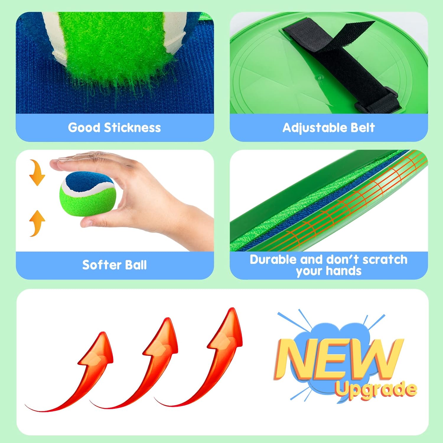 Thumbnail 3 de Beach Toys - Outdoor Toss and Catch Ball Set with 6 Paddles, 3 Balls, and Portable Storage Bag