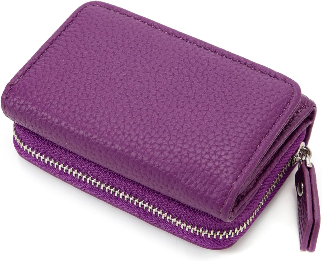 Detalle de CHAOFANXI Portafoglio donna piccolo in pelle PU viola con portamonete e chiusura a zip