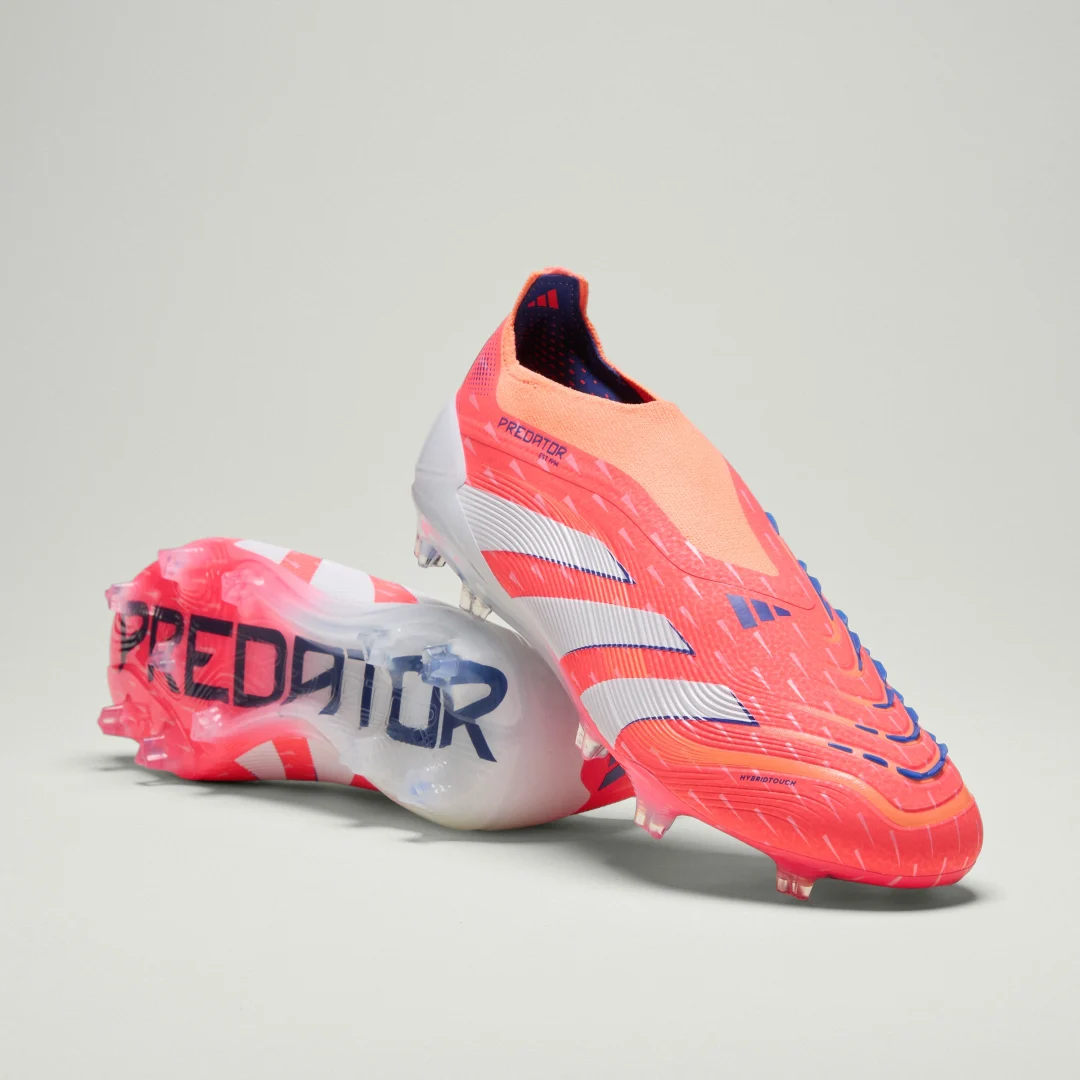 Detalle de Adidas Predator Elite — bota sin cordones para césped natural seco (naranja)