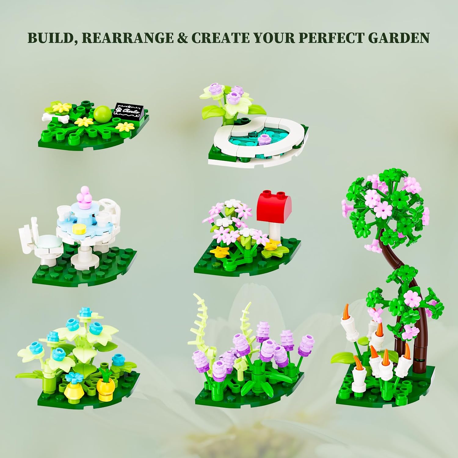 Detalle 2 de Lumibricks Garden Cottage Lighting Building Bricks Set (2787 Pcs): A Detailed Build for Garden Enthusiasts