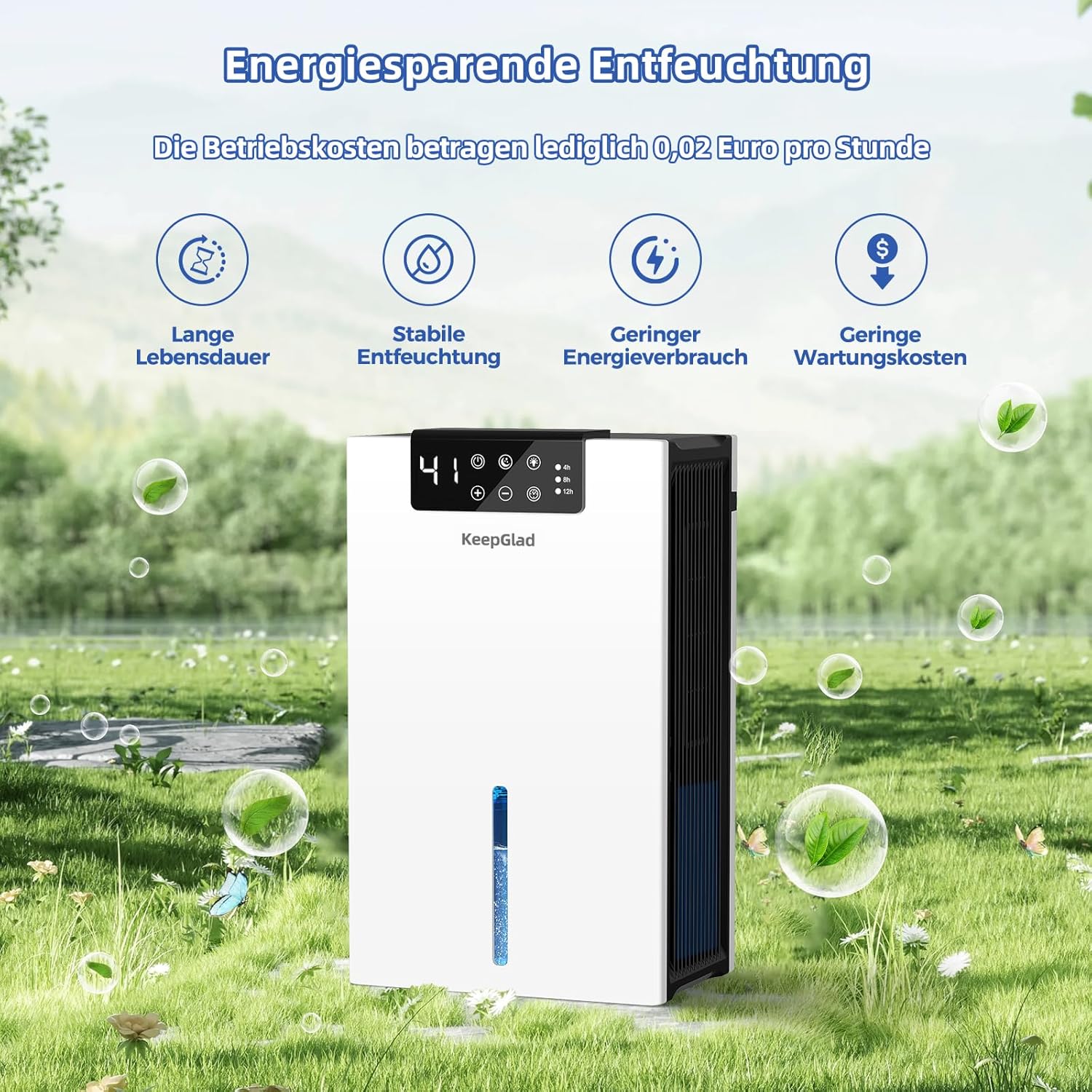 Thumbnail 1 de Elektrischer Luftentfeuchter 2.800 ml von KeepGlad (28 dB, energiesparend) mit Timer & waschbarem Filter