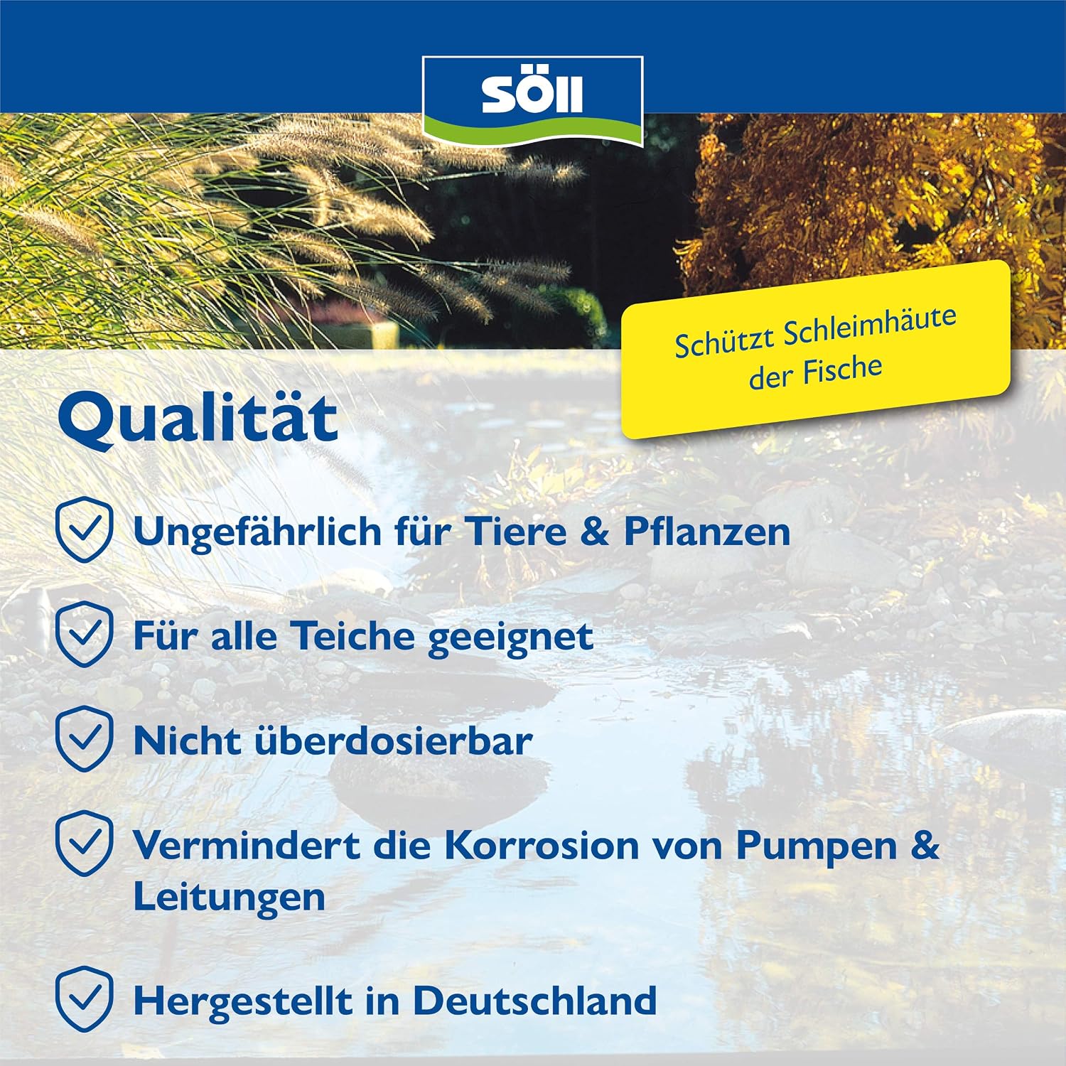 Detalle de Söll TeichStarter Universal-Wasseraufbereiter 250 g – biotopgerechtes Wasser für Teiche (2.500 L)