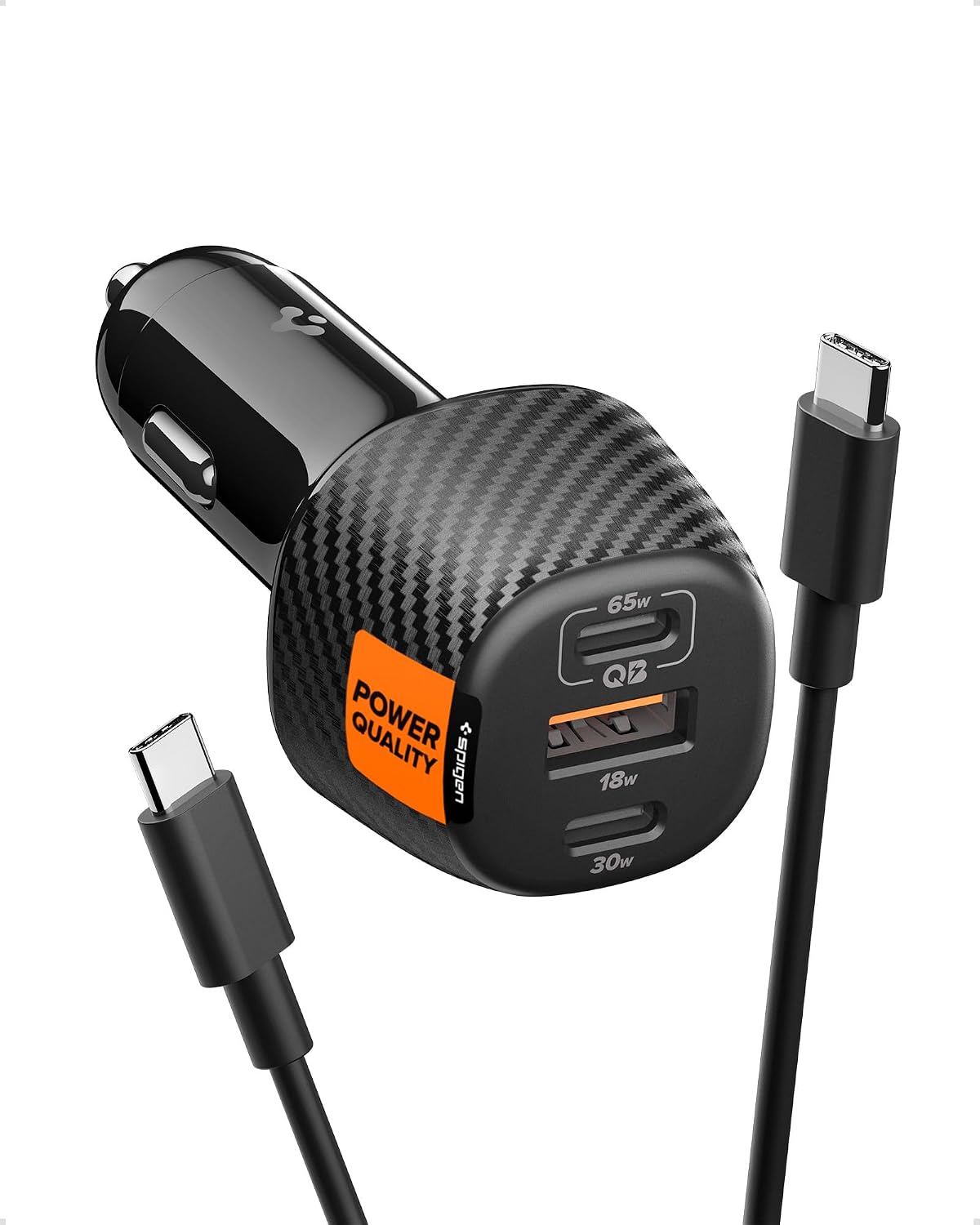 Detalle de Spigen ArcStation Essential 113W caricatore da auto USB-C 3 porte