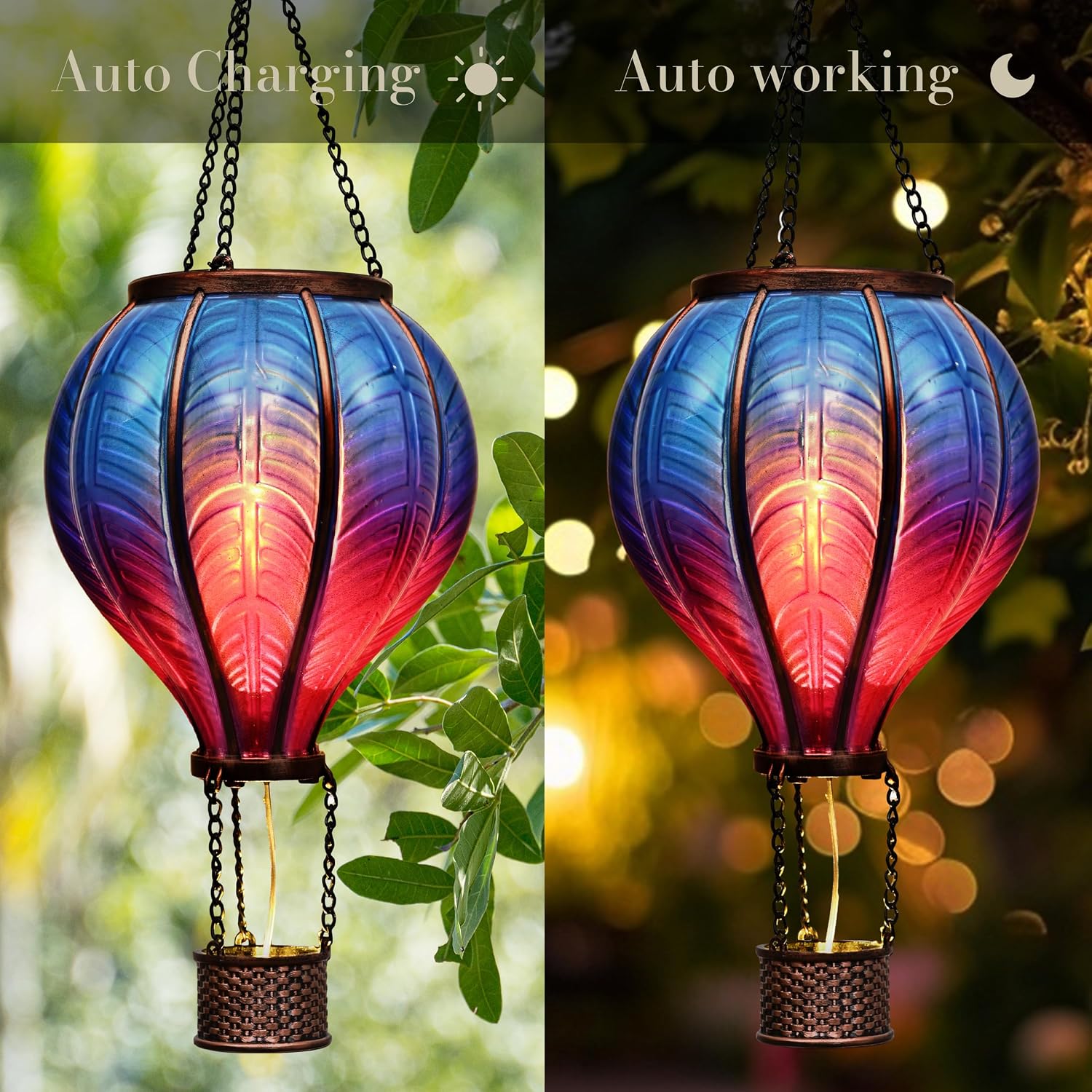 Detalle 2 de TERESA'S COLLECTIONS Flame Balloon Solar Garden Light 🎈