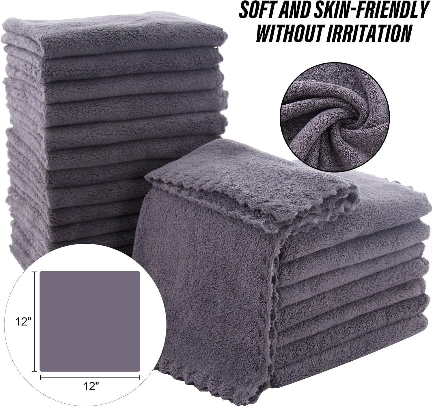 Detalle 2 de MOONQUEEN Washcloth Set, 12 x 12 Inches