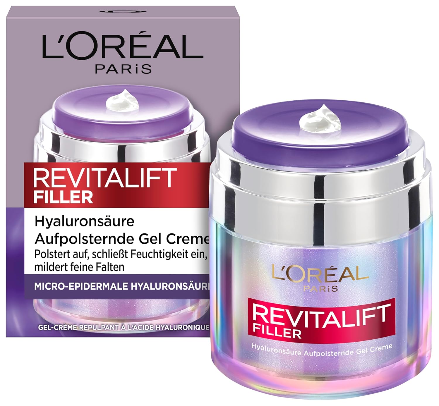 Detalle de L'Oréal Paris Revitalift Filler Gel-Creme – Aufpolsternde Feuchtigkeitspflege, 50 ml