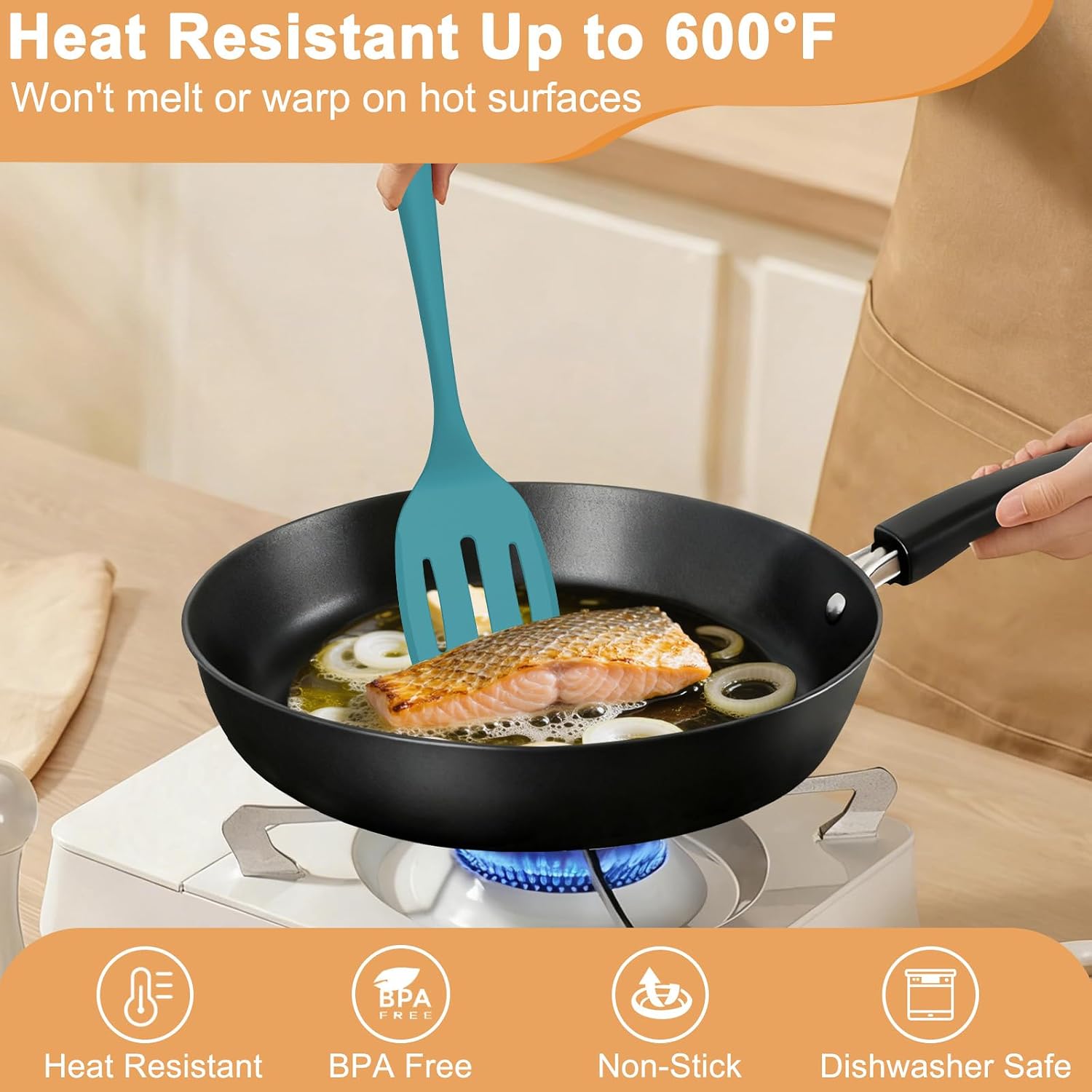 Detalle de VKIZIKV Silicone Spatula Turner Set, 4-Piece
