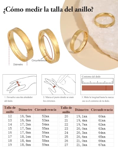 Thumbnail 4 de Meissa alianza dorada para hombre, acero 316L, talla 23 y 4,2 mm