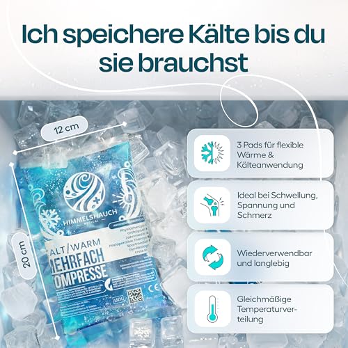 Thumbnail 1 de HIMMELSHAUCH MEDICAL Kühlpads 12x20 cm – 3er Set Kühlpack, wiederverwendbar