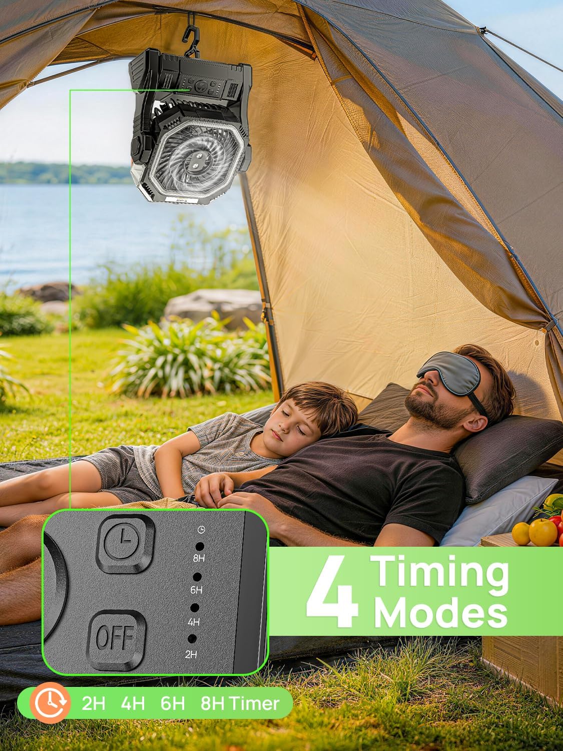 Thumbnail 6 de Kssvzz Camping Fan, 20,000mAh Misting Fan with LED Light and Timer