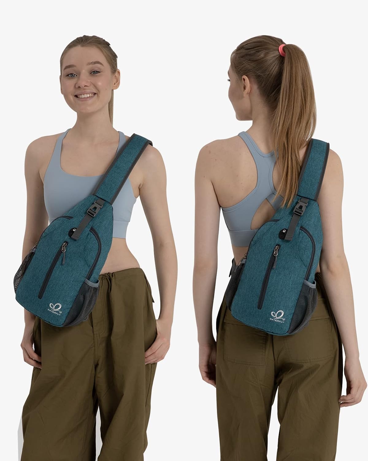 Detalle de Waterfly Sling Bag Backpack: Lightweight multi-compartment daily adventure bag