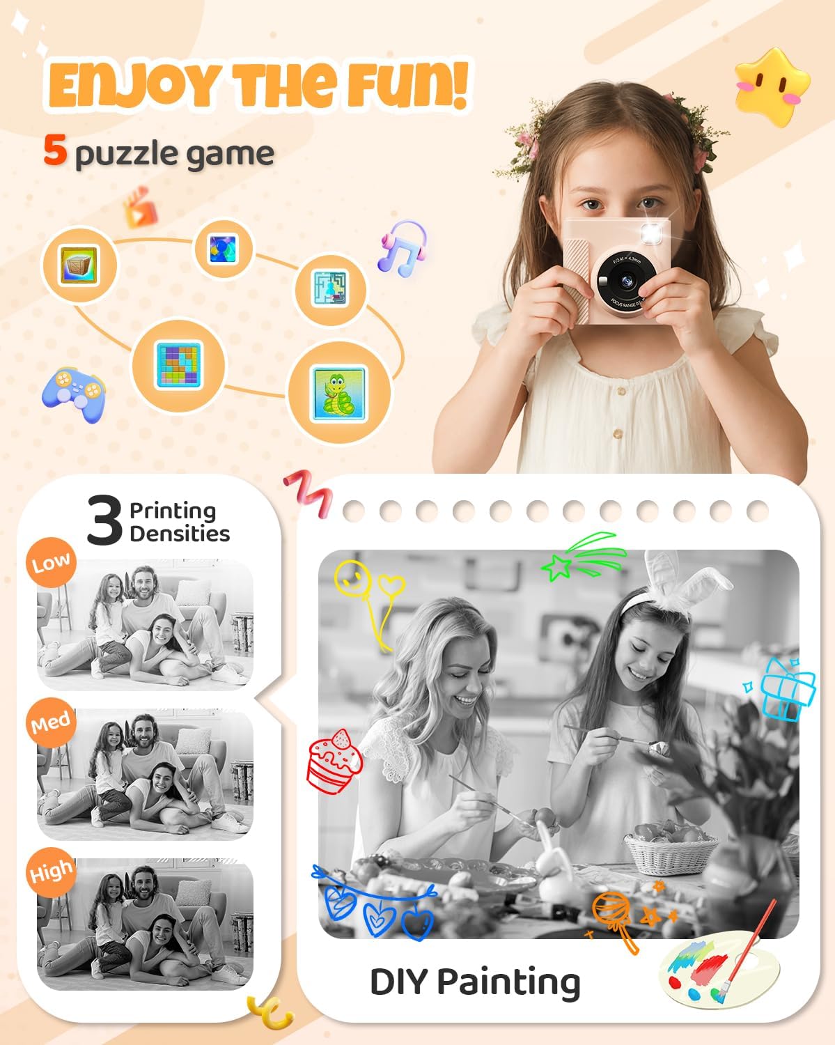 Thumbnail 4 de TIATUA Kinderkamera Sofortbildkamera – 2,4 Zoll, 32 GB Karte & Druckpapier inklusive