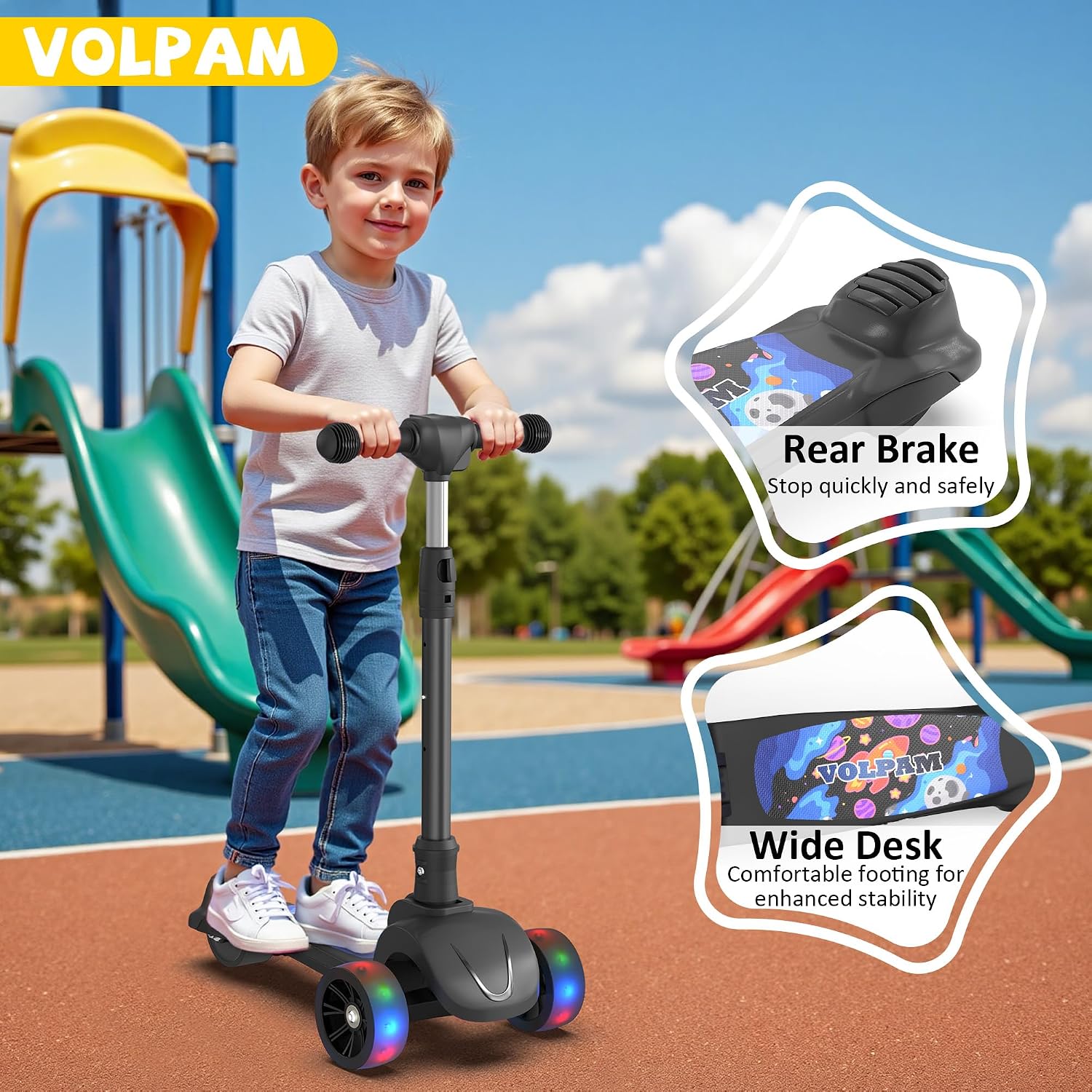 Thumbnail 4 de VOLPAM C001 Kids’ Electric Scooter, 80W Motor, 3 Wheels, Adjustable Handlebar