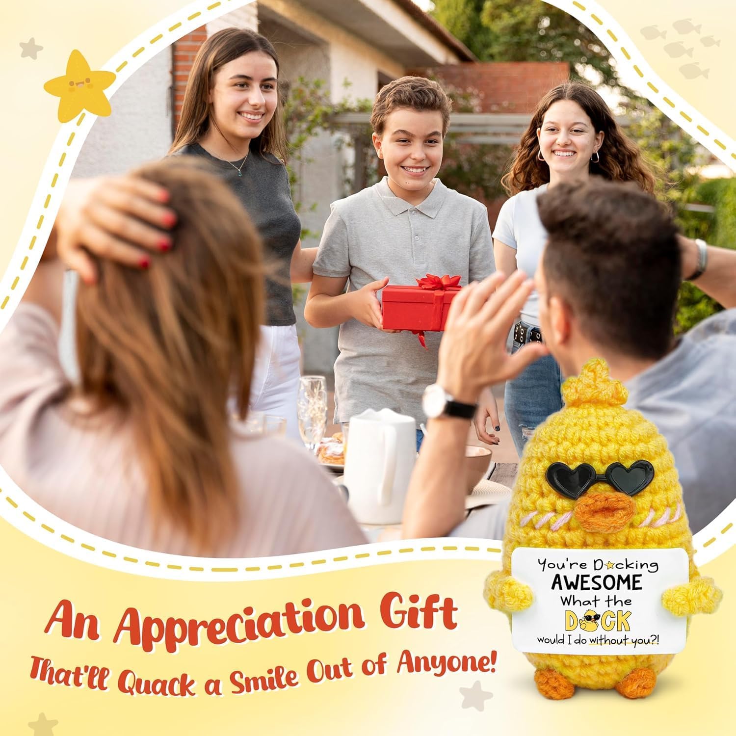 Thumbnail 3 de ALUNME Crochet Duck Gifts – “You Are Awesome” positive duck for Father’s Day, thank you & farewell