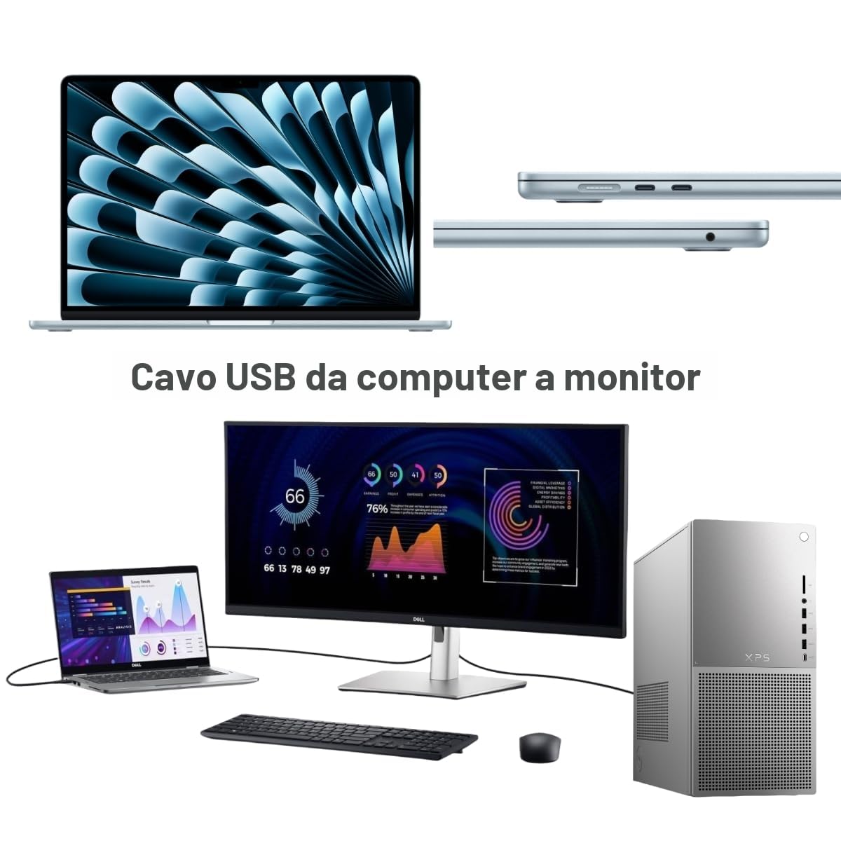 Thumbnail 6 de Cavo USB-C a USB-C Ubluker 40Gbps 1,5 m: potenza, video e dati in un solo accessorio