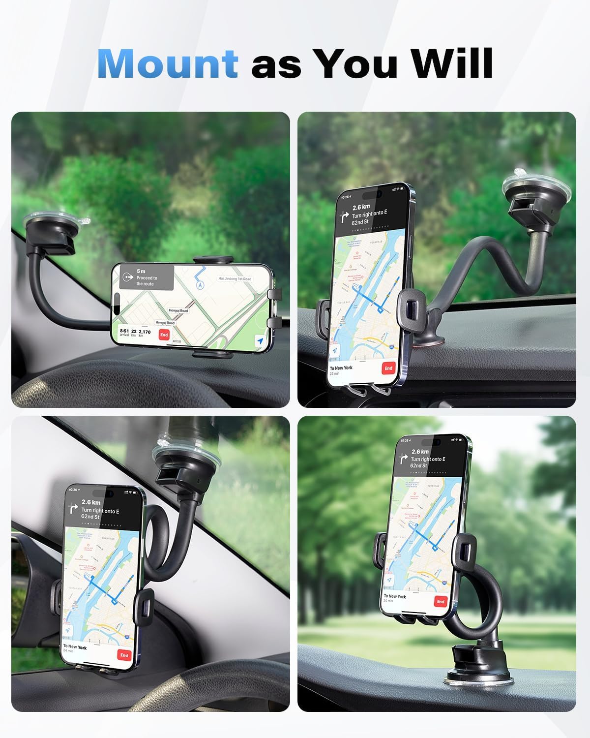 Thumbnail 4 de 1Zero Solid 14-Inch Car Phone Mount