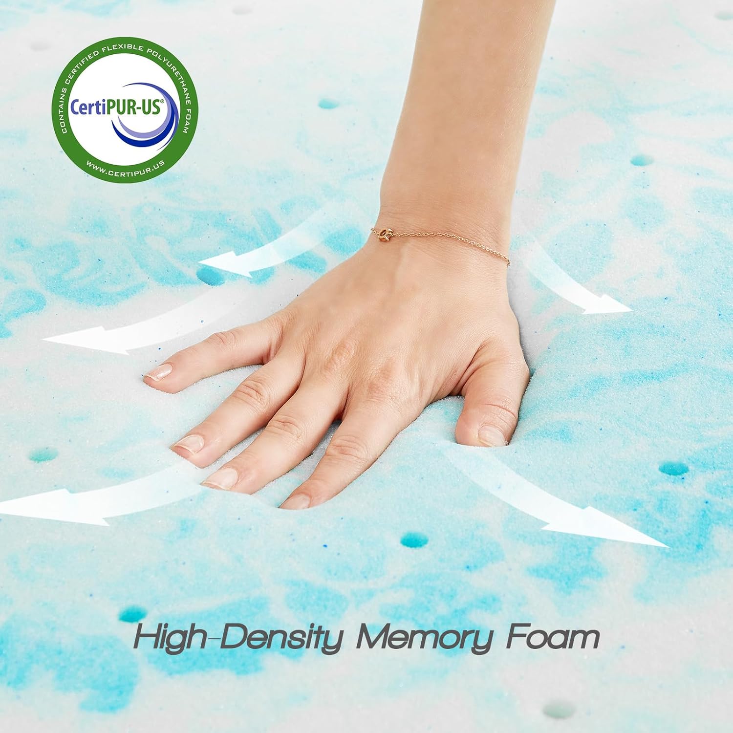 Thumbnail 2 de Sweetcrispy 3 Inch Memory Foam Gel Infused Mattress Topper, Full Size