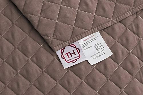 Detalle de textil-home Funda Sofá Malu Chaise Longue 🛋️ Marrón 240cm