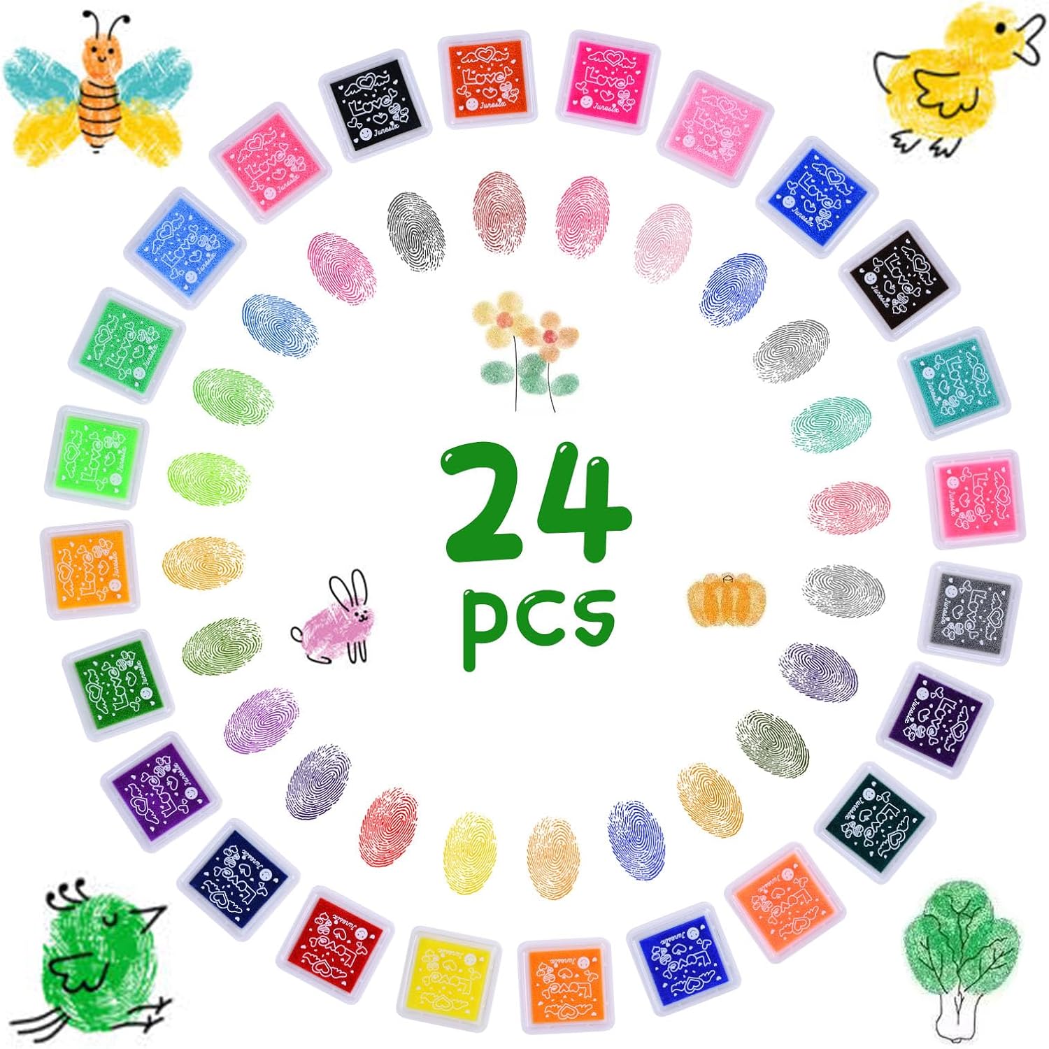 Detalle de Vicloon Mini Craft Ink stämpeldynor, 24 färger i 4 × 4 cm-format