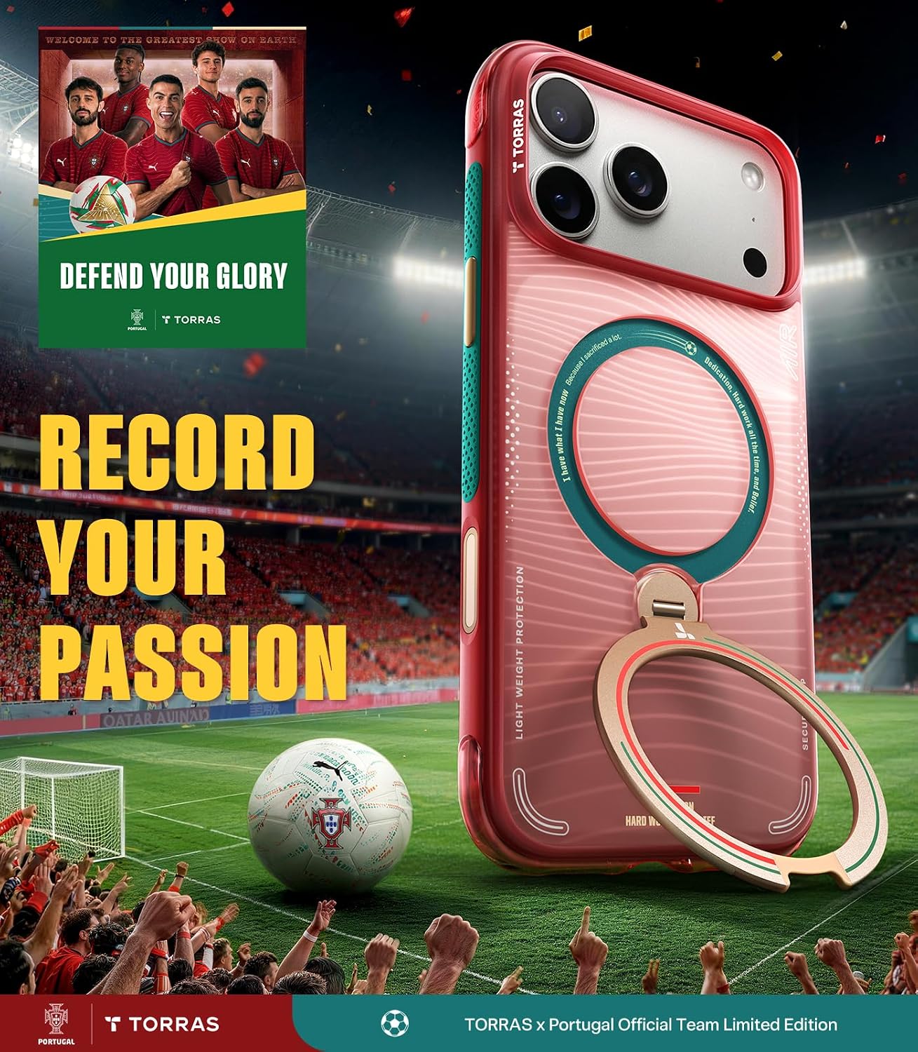 Detalle de TORRAS Q3 Air Limited Edition for iPhone 17 Pro Max, Inspired by Portugal Football Federation